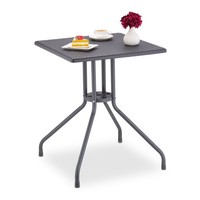 Gartentisch Gartenbeistelltisch Outdoor-Tisch Grau 4 Personen Balkon-Tisch