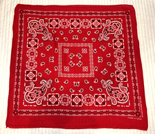 Vtg Red Bandana RN 18429 Red Made in USA All Cotton Fast Color Classic Rare