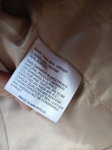 Karen Millen Brown Leather Jacket Size 14 Stylish Outerwear Fashion - Picture 11 of 13