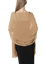 Chiffon Shawls and Wraps for Evening Dresses Women Elegant Soft One Size Camel