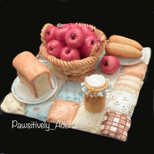 Cherished Teddies WE BEAR THANKS 617075 Thanksgiving Picnic Patchwork Quilt 1994