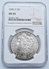 1880-S Morgan Silver Dollar NGC MS65 -  T121