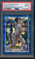 PSA 10 BOBBY WITT JR. 2020 Bowman Chrome Draft SAPPHIRE REFRACTOR RC GEM MINT