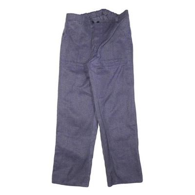 WORKER Herren Baumwollmischung Blau Regular Fit Gerades Bein Hose W35 L34 Knopf