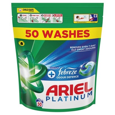 Ariel Platinum Pods Febreze Odour Defence 50 Washes