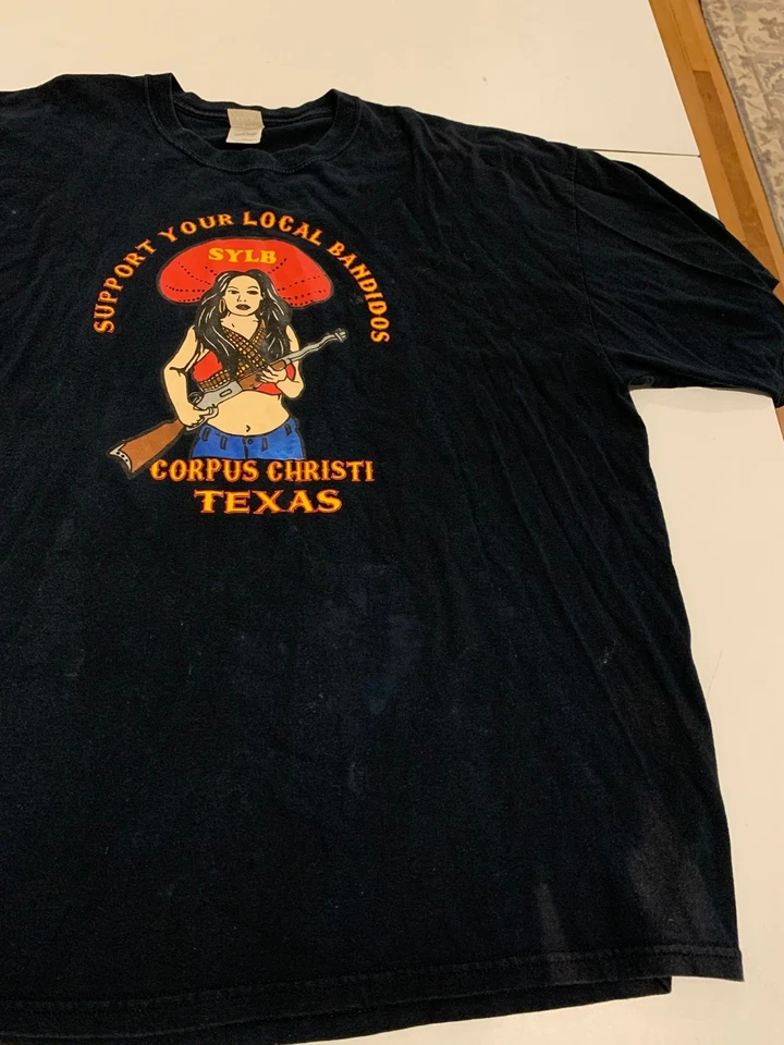 Bandidos MC Shirt 3XL Black Corpus Christi Texas Support Your Local Biker Club - Image 4 of 4