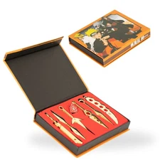 Naruto Metal Weapons Set Boxed Ninja Kunai Shuriken Cosplay Set Display