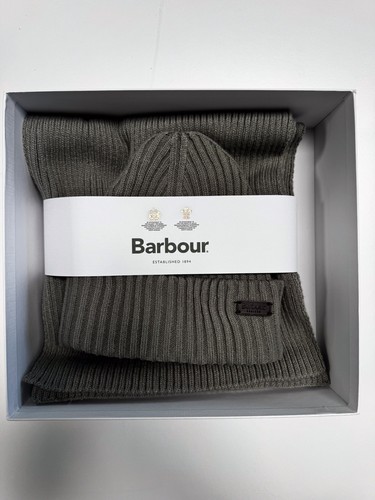 Barbour Crimdon Beanie & Scarf Gift Set – Grey