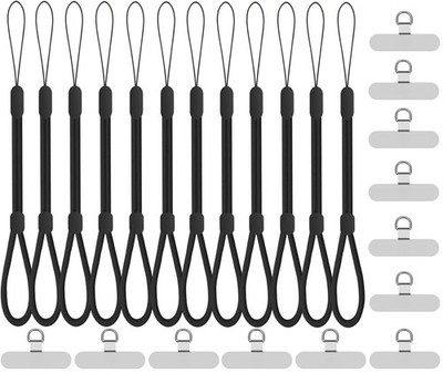 knIykmr Wrist Strap Lanyard, Average, Style H - 12 Black+12 Tether Tabs