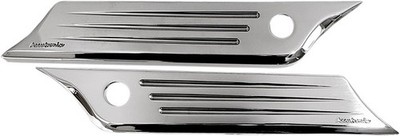 Accutronix Speed Ball Saddlebag Latch Covers Chrome #BLC014-SBC Harley Davidson