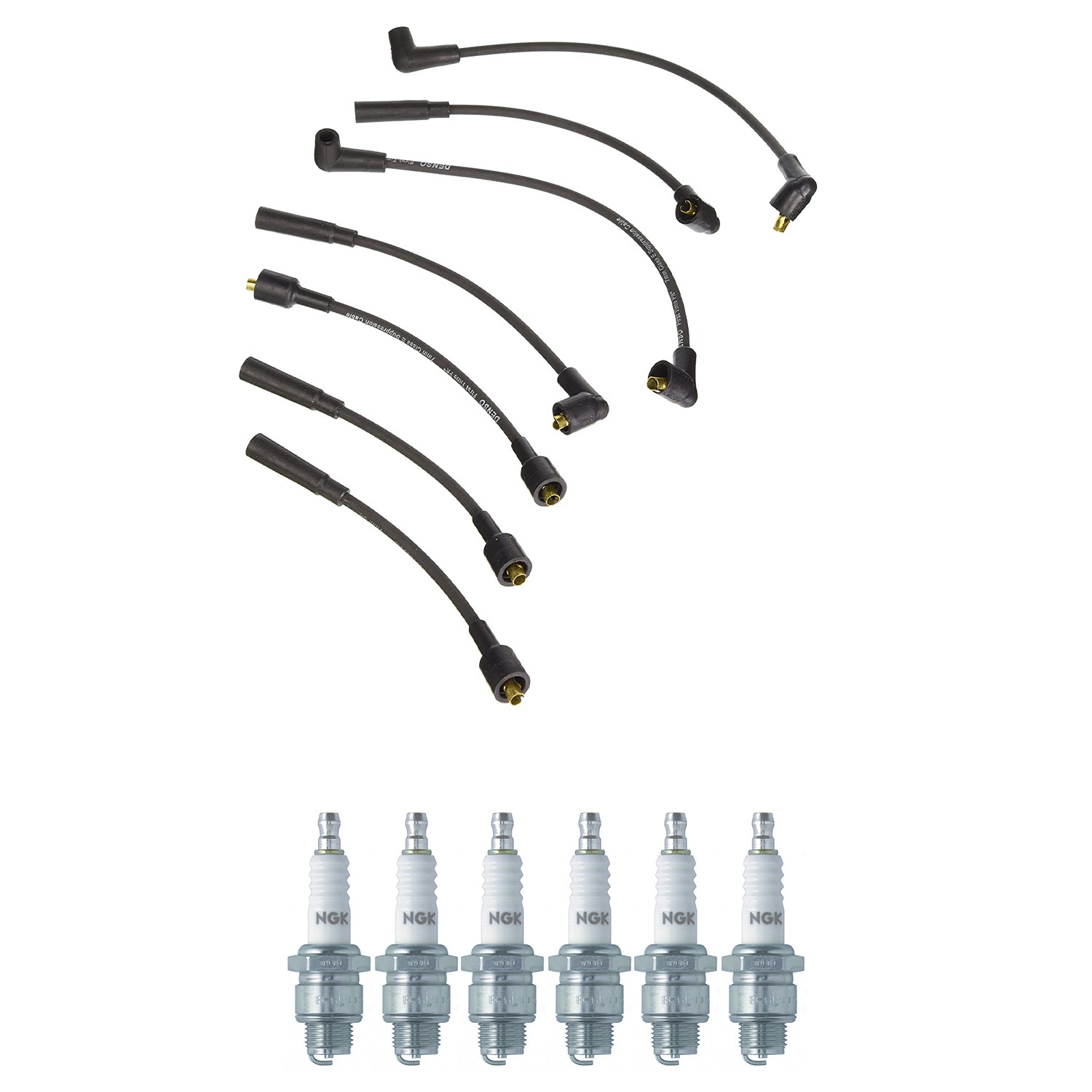 Denso Ignition Wires and NGK Spark Plugs Kit for American Motors Deluxe 3.2L L6