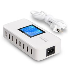 60W/12A 8-Port Desktop Charging Station Multiple USB, Multi Port Travel Fast ...