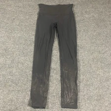 Spanx Leggings Womens Large Black High Waist Shaping Stretch Pants Pull On Shiny