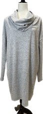 Lucy Women's Small Cowl Neck Sweatshirt Dress Gray