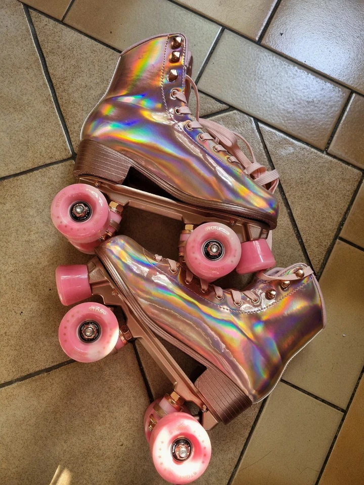Patins à roulettes STORY - Rose Glacier Side by Side (38) neuf + Protections - Photo 2/4