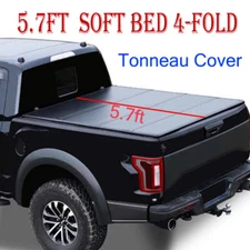 5.7/5.8FT 4 FOLD Tonneau Cover Truck Bed For 2009-22 Ram 1500 Cab Pickup No Box
