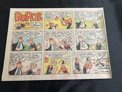 H06 POPEYE by Bud Sagendorf Lot of 18 Sunday Half Page Comic