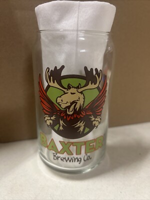 Baxter Brewing Company  Pint Beer Glass Silkscreen Moose