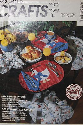 McCalls Crafts Sewing Pattern 742 Kitchen Essentials Uncut Vintage Cottage Farm