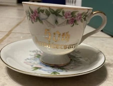 Vintage 50th Anniversary Tea cup and Saucer set Japan