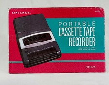 VTG Optimus Radio Shack Portable Cassette Tape Recorder Player CTR-111 14-1117