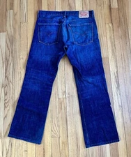 Levis Mens 527 Bootcut Jeans Dark Wash Mid Rise 36x30 used