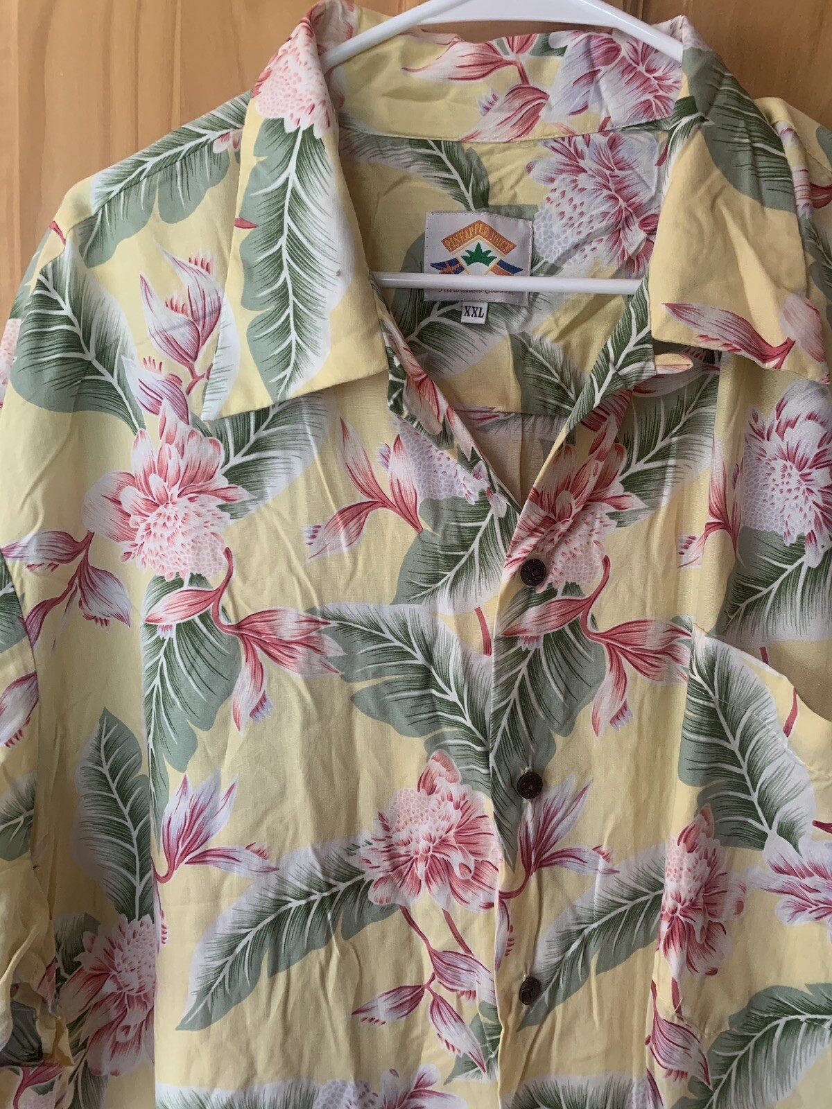 Pineapple Juice Hawaiian Classic Aloha Button Shirt Y… Gem