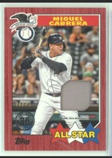 MIGUEL CABRERA 2022 TOPPS SERIES 2 1987 TOPPS RED PARALLEL RELIC /25 TIGERS