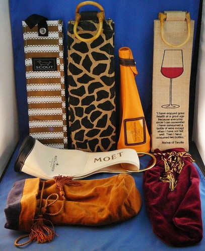 7 Fancy Wine, Liquor Bottle Gift Bags And/Or Totes, Moet Chandon, Verve Clicquot