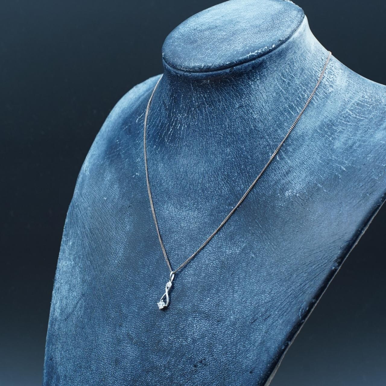 Vintage solid silver twisted teardrop Diamond sty… - image 4