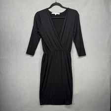 Lovers + Friends Dress Womens XS Black Low Cut Surplice Plunge LBD Night Out