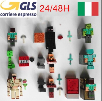 minecraft ps4 enderman FIGUREN SET PVC 28PCS SLIME ZOMBIE SKELETT