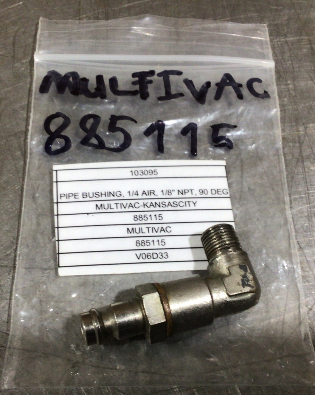 Multivac 885115 Pipe Bushing Nos Surplus | eBay