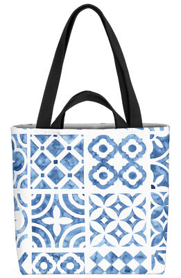 Blaue Ornamente Tasche Bad Fliesen Muster gemustert Türkei Orient Sauna Baden