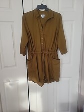 Old Navy Olive Brown Shorts Romper Jumpsuit W/ Pockets Size XL