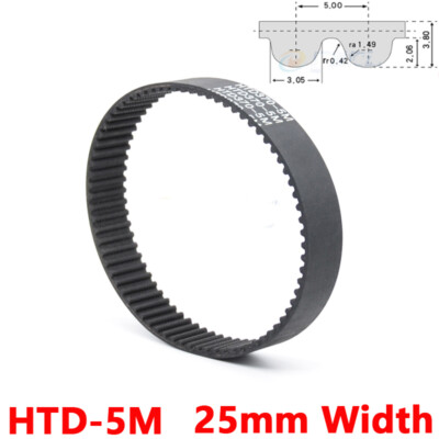 5M HTD Timing Belt 25mm Width Closed Loop Rubber Drive Belts for Pulley Printer