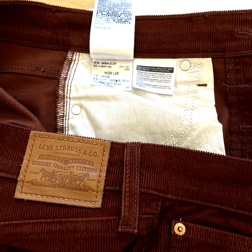 Levi's Jeans Women's 28 x29 Corduroy Rust Wedgie Straight Button Fly Premium - Picture 5 of 7