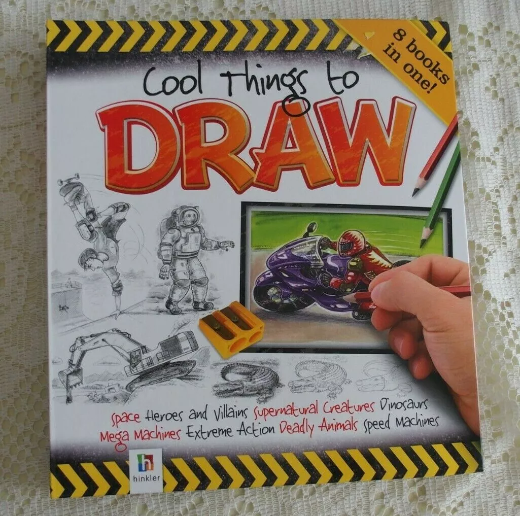 Cool Things to Draw 8 Book in 1 hero space villain dinosaur speed animal  EUC art