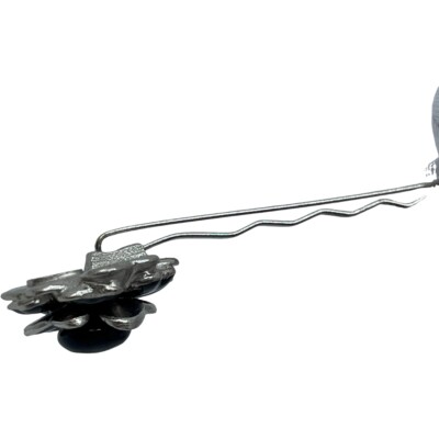 Auth CHANEL Camellia Hairpin Hair Accessory 03C Black  display picture 3