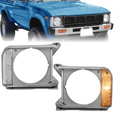 For Toyota Pickup Rwd 1979-1981 Gray Headlight Door Grille Bezel Wparking Light