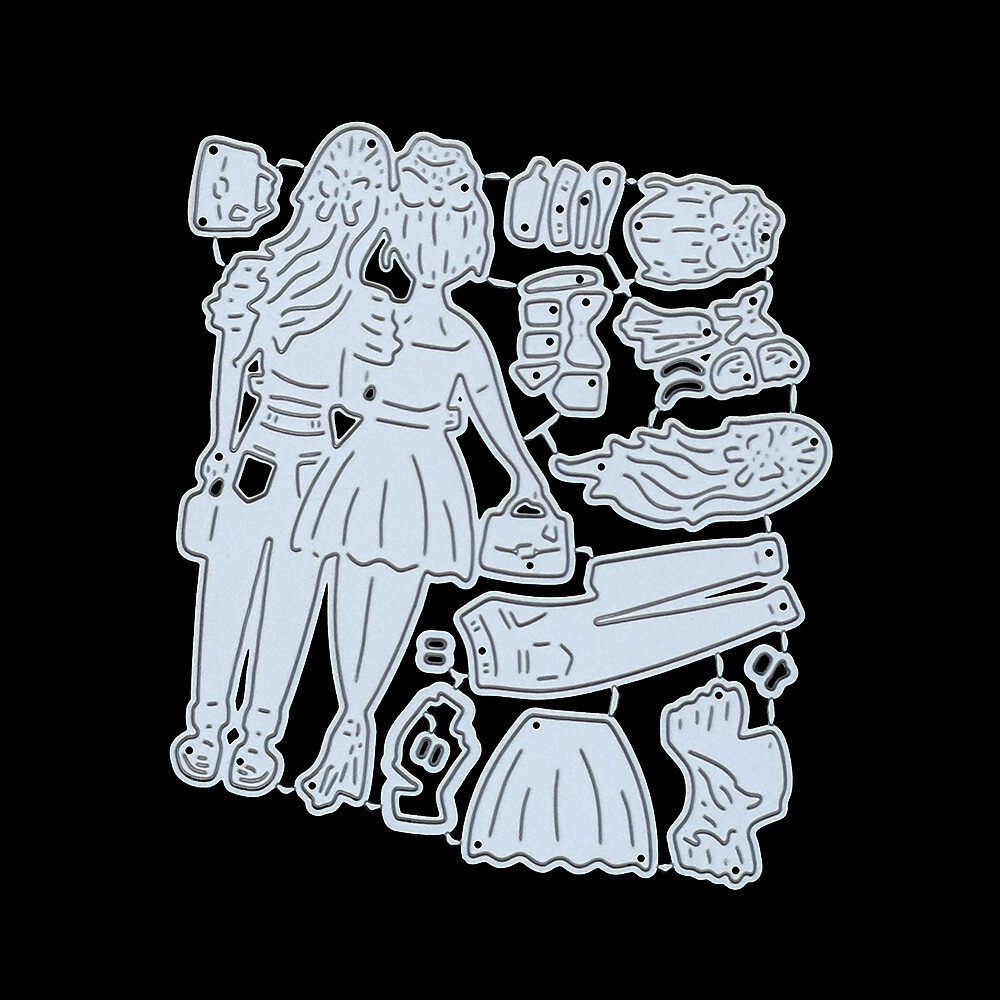 Girl Metal Cutting Dies Scrapbooking Paper Crafts Embossing Stencils Template