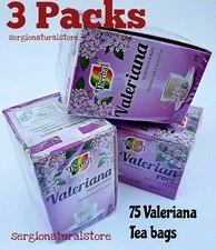 3 Packs Te de Valeriana Root Tea 75 bags (Veleriana edulis) Caffeine Free