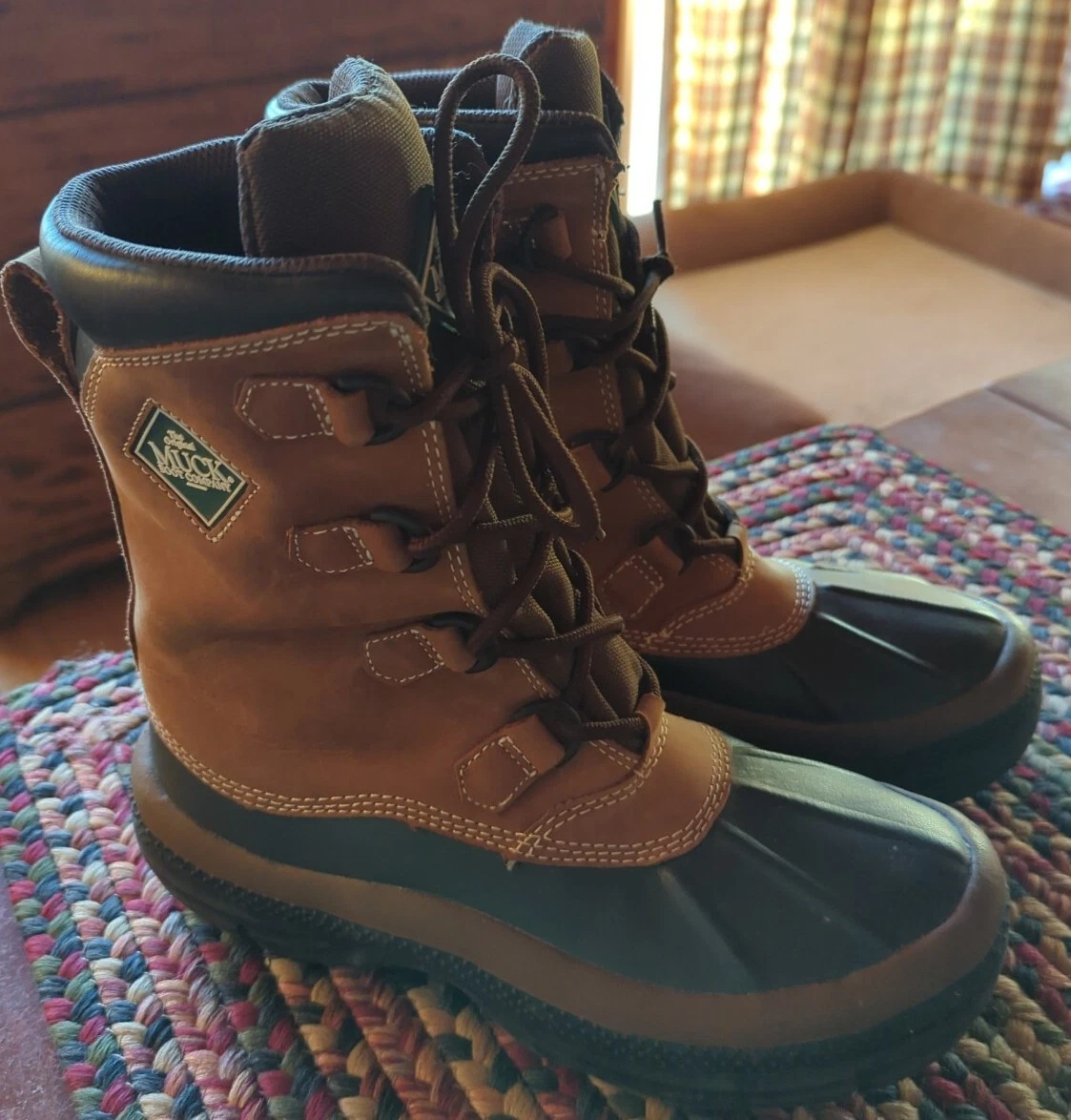 Original Muck Duck Boots Men s 7M Brown Tan Leather Rubber Calf
