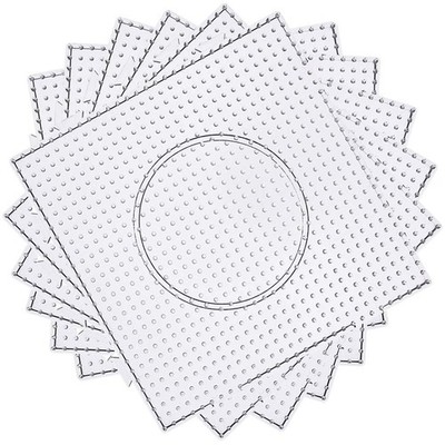 4PCS 5mm Fuse Beads Boards, Large Clear Pegboards Kits, with 4 PCS, White