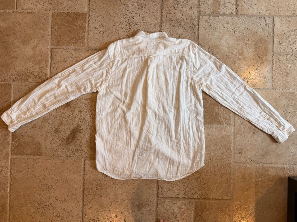 Camisa con botones Splendid Mills para hombre XL blanca de algodón manga larga - suave y cómoda Foto 4 de 4