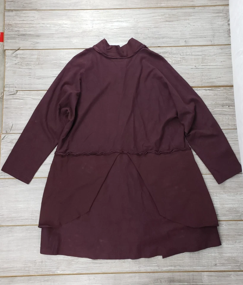 Cynthia Ashby Burgundy Womens Sz L Jacket  Cotton Polka Dot Top Button Made USA - Image 3 of 4