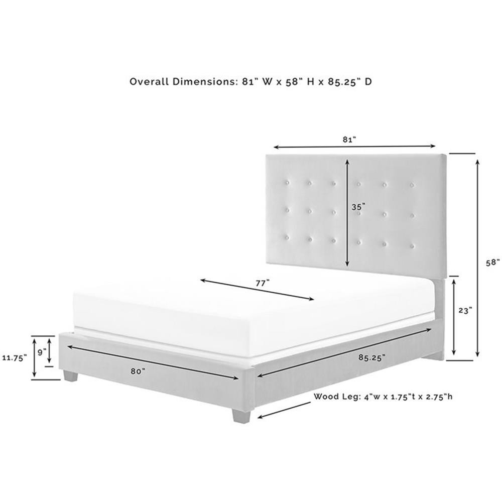 Crosley Furniture Reston Microfiber Upholstered King Panel Bed in Shale