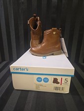 New Damaged Box Carter's Toddler Girls US 5T Zip Up Boots Brown