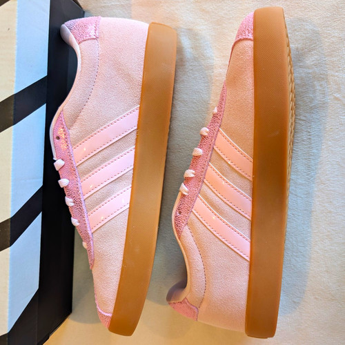 adidas VL Court 3.0 K Unisex Kids Pink Suede Trainers UK 5 EU 38