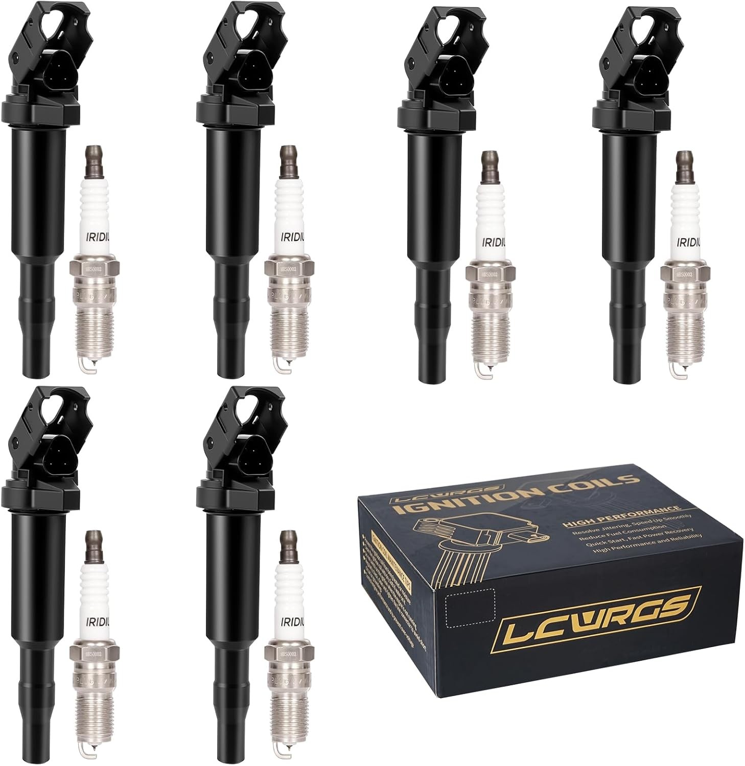Set of 6 Ignition Coil Packs & Iridium Spark Plugs For BMW 328i 528i 330i 530i X
